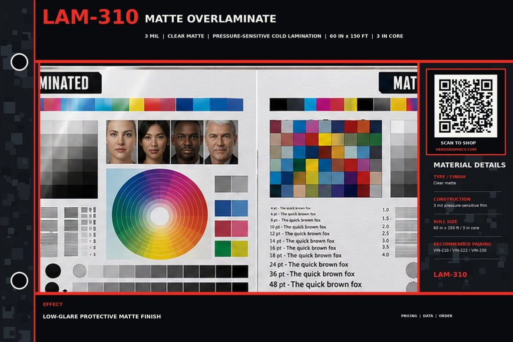 LAM-310 Material Field Guide spec sheet