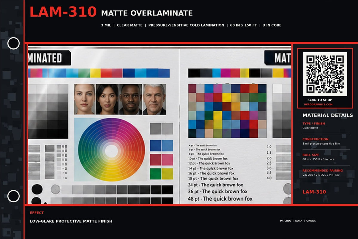 LAM-310 Material Field Guide spec sheet