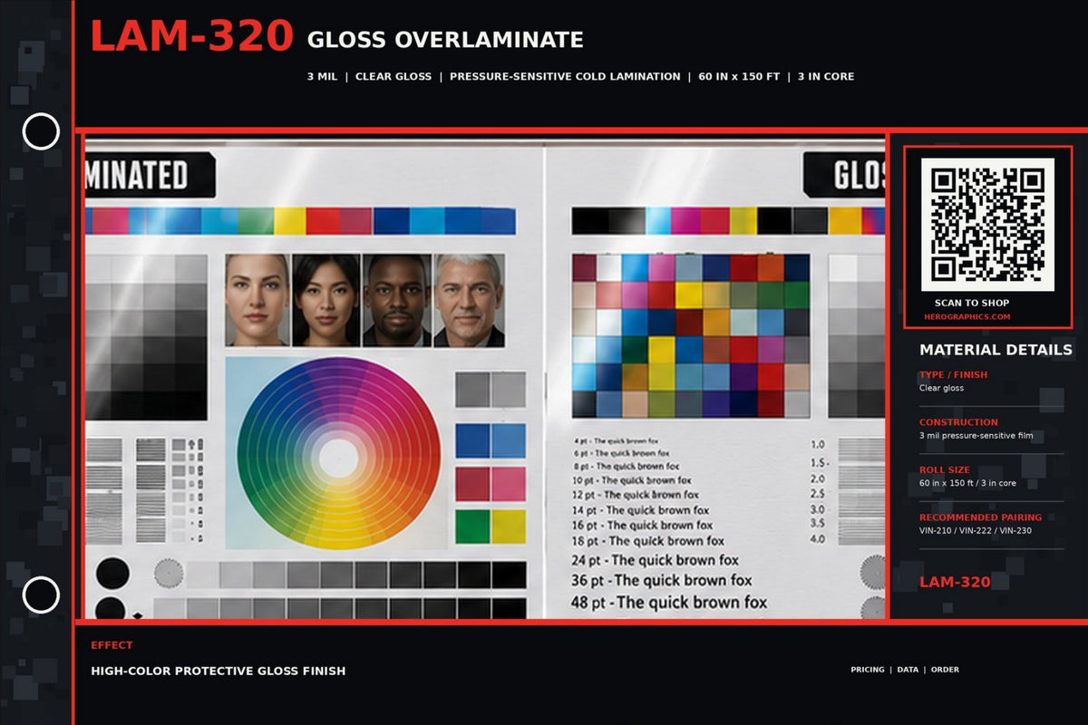LAM-320 Material Field Guide spec sheet