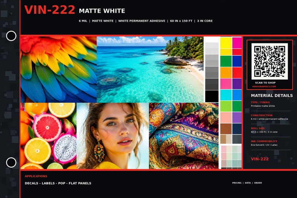 VIN-222 Material Field Guide spec sheet